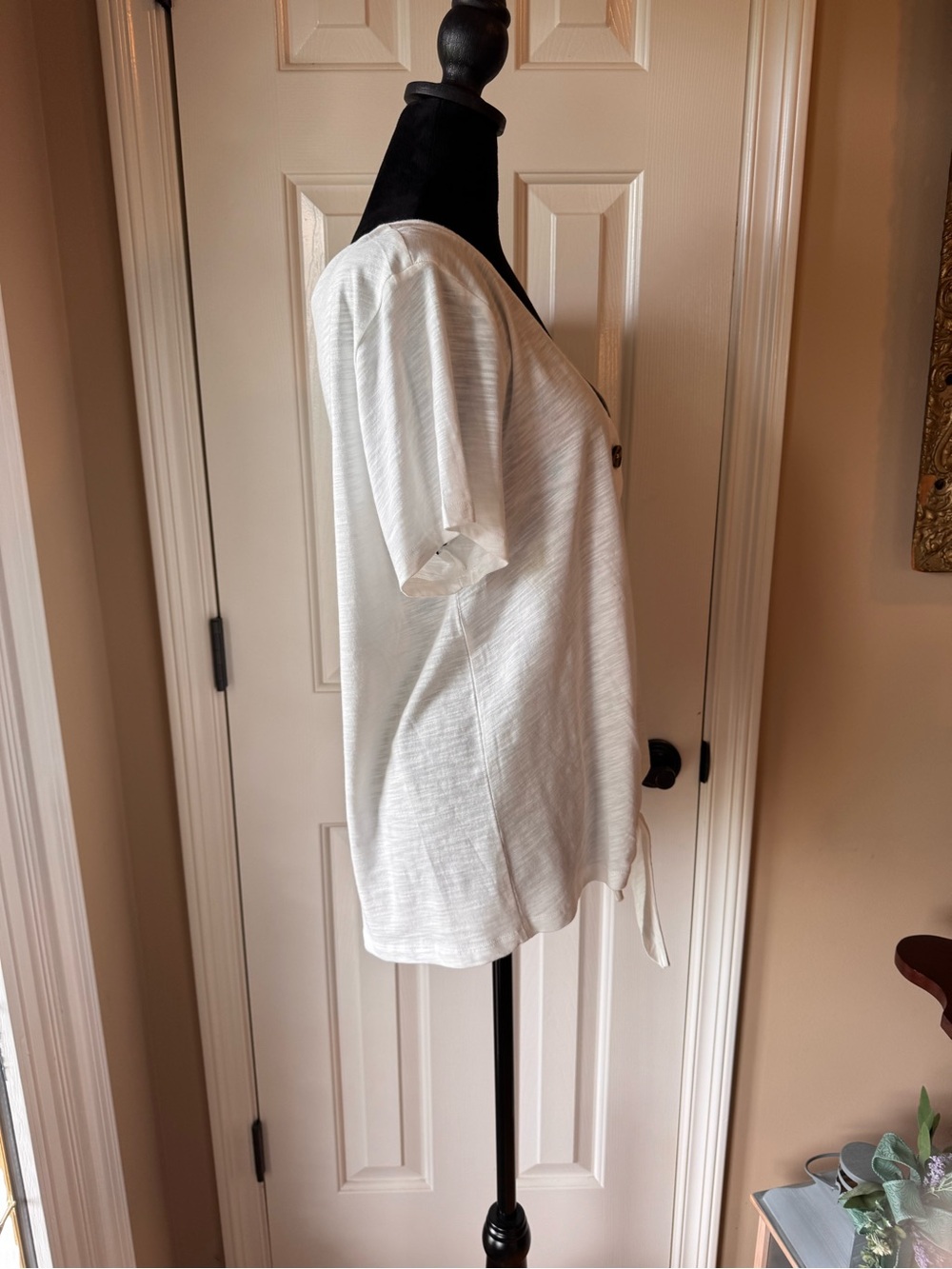 Sanctuary By My Side Tie Hem Pointelle Top - White - Sz x-large - Picture 3 of 8